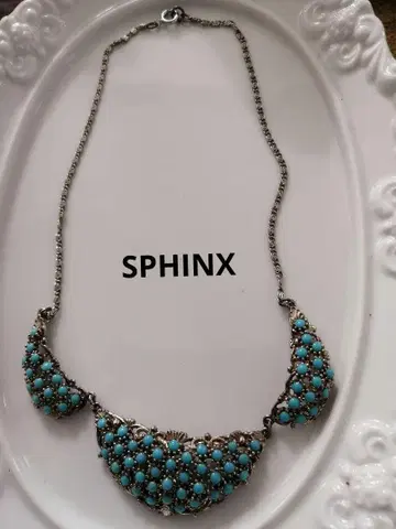 SPHINX 영국 터콰이즈풍 빈티지 목걸이