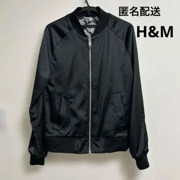 남성용 아우터 블루종 리버서블 블랙 H&M 페이즐리 무늬