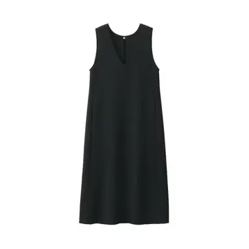 택 포함 미사용 MUJI 이중 편직 맨투맨 오버롤 스커트 블랙 M
