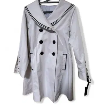 미사용품 시크릿허니 세일러 카라 더블 브레스트 트렌치코트