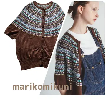 [거의 매일] marikomikuni 페어아일 패턴 썸머 니트 가디건