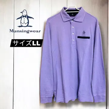 먼싱웨어 Munsingwear 퍼플 긴팔 피케 셔츠 LL