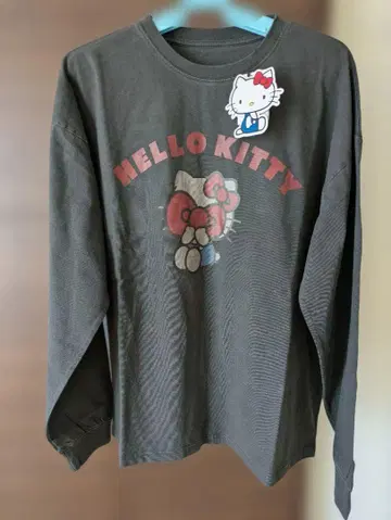 SANRIO (M) 피그먼트 긴팔 티셔츠 롱티 긴팔 키티 Kitty