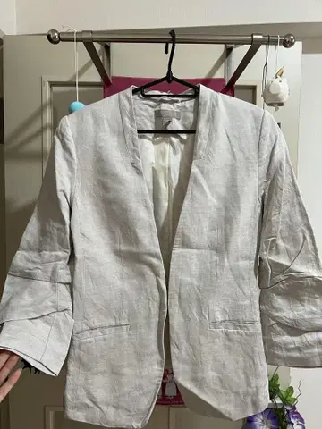 H&M 노카라 라이트 그레이 자켓