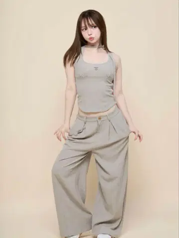 andmary 도나 리본 팬츠 세트업