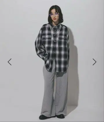 [ 새상품 ] LEPSIM 체크 긴팔 셔츠 블랙