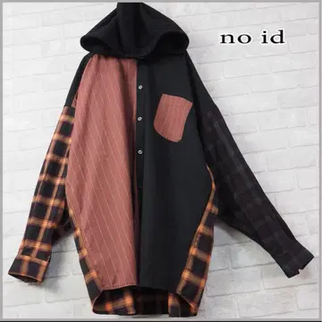 no id 후드 부착 패널 디자인 셔츠