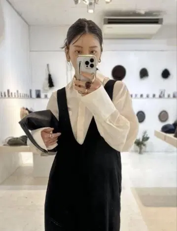 새상품 TODAYFUL 투데이풀 U넥 콤비네존 블랙 38