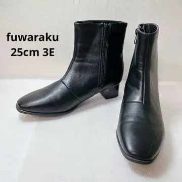 새상품급 후와라쿠 fuwaraku 숏부츠 사이드 지퍼 블랙 25