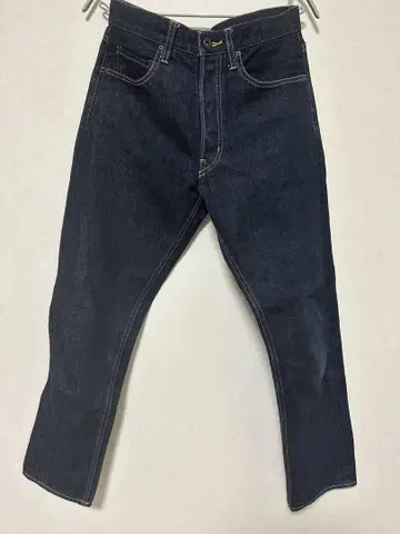 OUTIL / 우티 다크 네이비 셀비지 테이퍼드 데님 팬츠 사이즈 24