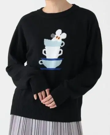 umao x Afternoon Tea 자카드 니트 풀오버