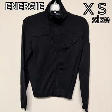 ENERGIE 에너지 블랙 집업 자켓 XS 니트