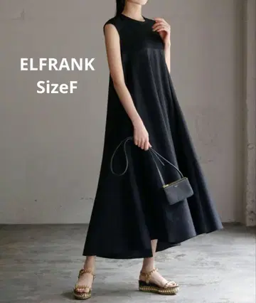 새상품급 ELFRANK 이소재 도킹 슬리브리스 플레어 롱 원피스 F