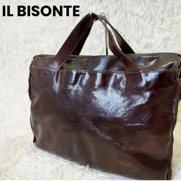 초레어 IL BISONTE 비즈니스 백 올 가죽 브라운