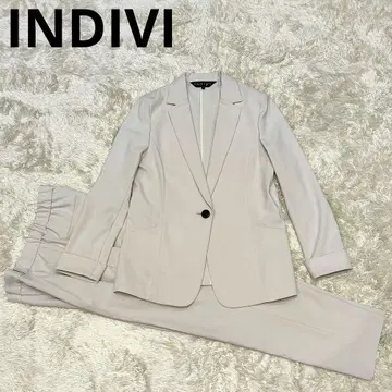 INDIVI 인디비 팬츠 수트 셋업 라이트 그레이 38