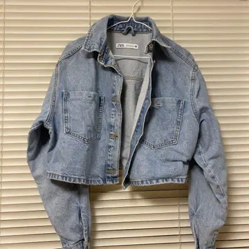 ZARA 라이트 블루 데님 자켓 크롭 기장