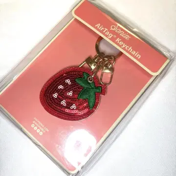 딸기 모양 AirTag 키체인 미사용 새상품 레드
