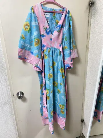 Lord&Taylor 70s 빈티지 패치워크 롱 원피스