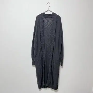 슬로브 이에나 심플 겉옷 롱 기장 긴팔 가디건 그레이 여성용