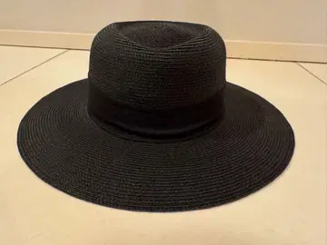 블랙 리본 포함 스트로우 보울러 햇