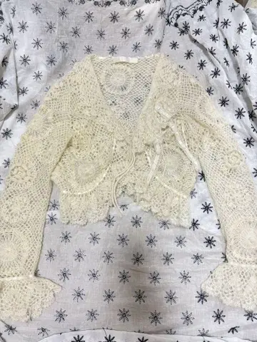 핑크하우스 볼레로 니트 가디건 모헤어 혼방