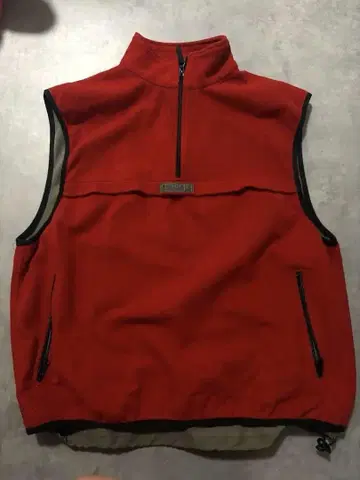 NAUTICA 레드 플리스 집업 베스트