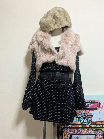 블랙 긴팔 미니 원피스 세실 맥비 y2k 페어리 그런지 발레 코어