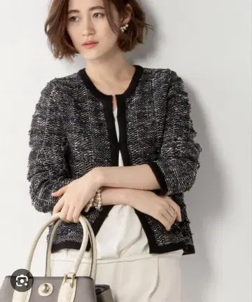 UNITED ARROWS 노카라 트위드 가디건