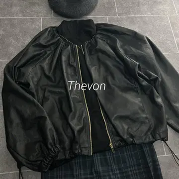 미사용 새상품 컨디션 최상 제본 노카라 벌룬 인조 가죽 자켓