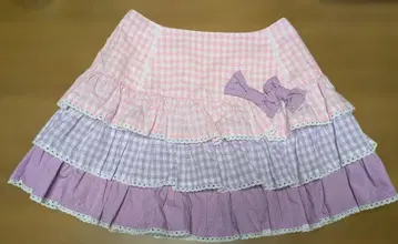 컬러풀 깅엄 스커트 카쥬로리