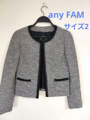 any FAM 노카라 트위드 자켓 네이비 M 포멀