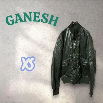 GANESH 가네쉬 다크 그린 광택 MA-1 플라이트 자켓 XS