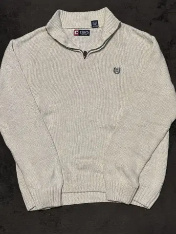 CHAPS 크림색 집업 스웨터 XL