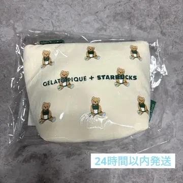 [ 새상품 ] 젤라또피케 베어 패턴 파우치 스벅 콜라보 젤라피케 곰