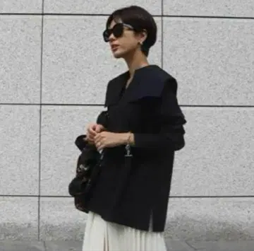 machatt 마차트 스퀘어 빅 칼라 블라우스