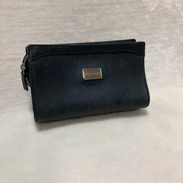 BULGARI 블랙 가죽 클러치백