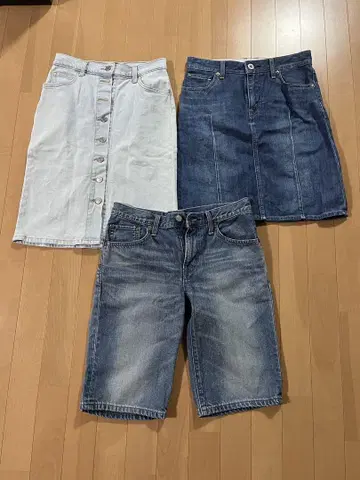 데님 스커트와 숏팬츠 3세트