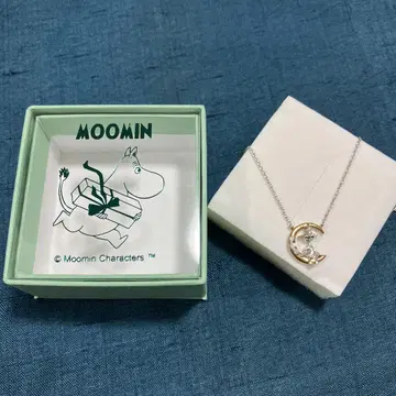 무민 문 & 스너프킨 펜던트 골드 컬러 초승달 목걸이