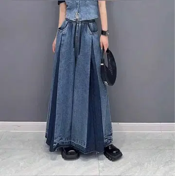 미사용 새상품 이소재 도킹 와이드 데님
