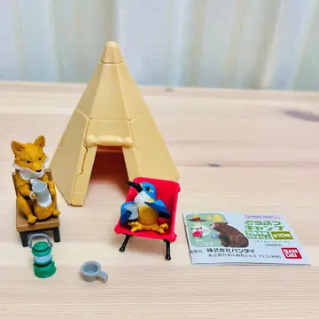 동물 캠핑 물총새, 여우, 텐트 세트