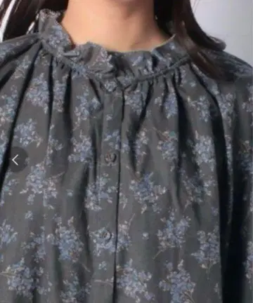 새상품급 사만사 모스모스 수채화 꽃 개더 원피스 차콜 롱 원피스