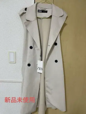 ZARA 베이지 더블 브레스트 롱 코트