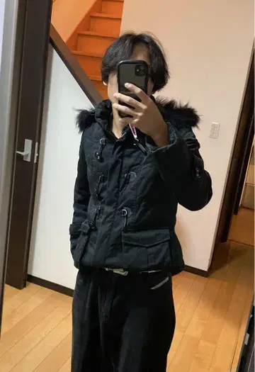 퍼 블랙 자켓 블랙 Y2K 그런지 Opium 크롭 갸루