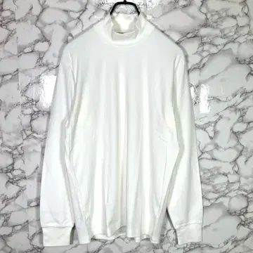 유니클로 (M) 하이넥 긴팔T셔츠 화이트