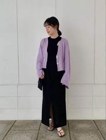 mamekurogouchi 린넨 니트 가디건