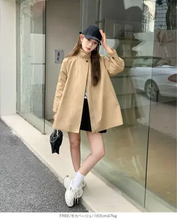 스프링 코트 발수 트렌치 코트 여성용 A라인