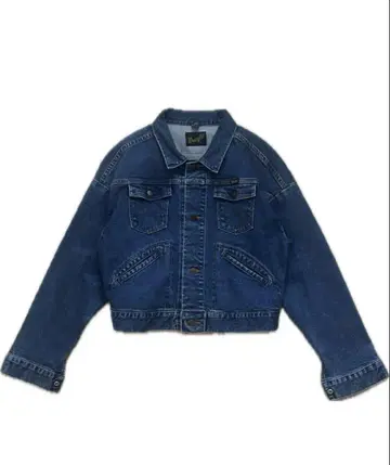 Wrangler 짙은 데님 크롭 자켓
