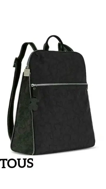 TOUS 토우스 곰 카모플라쥬 그림체 디자인 남녀 공용 나일론 백팩 블랙