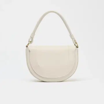 ZARA 캔버스 스티치 크로스 바디백 화이트