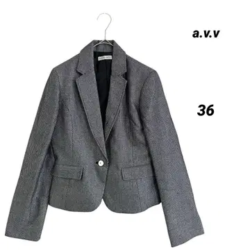 깔끔함/a.v.v nable/테일러드 자켓/실버 라메/사이즈 36